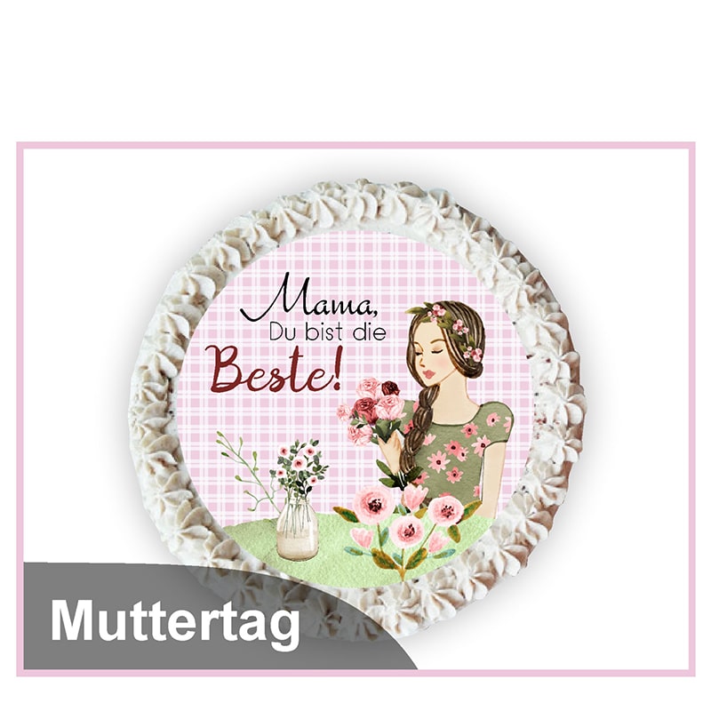 Tortenaufleger Kuchenaufleger Muttertag Design 07 - Tortenaufleger