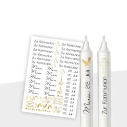 Kerzenfolie Variante 03 Kommunion, Konfirmation oder Firmung Design 15